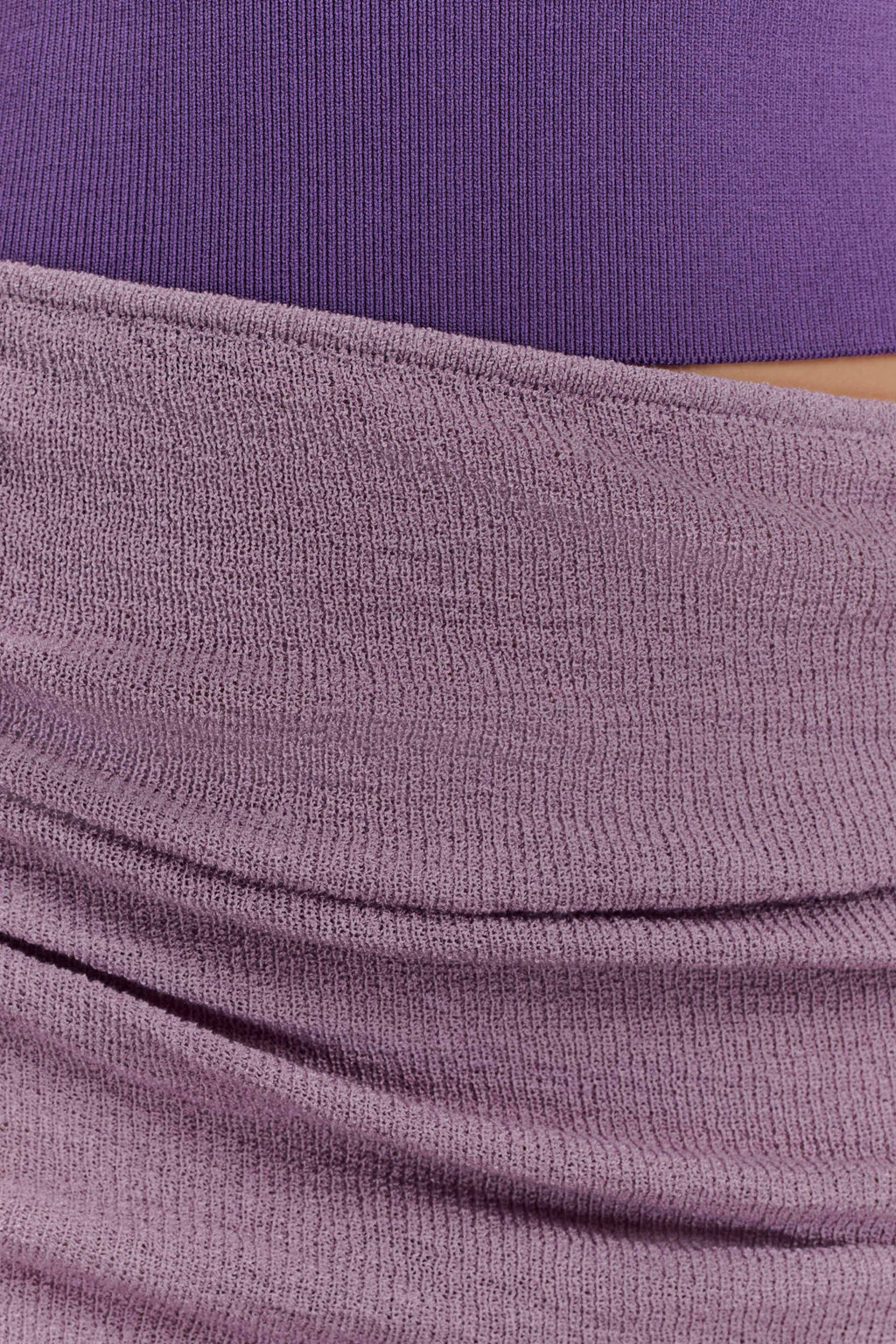 Cali Drape Skirt Knit Mini Dress in Purple – Chic&Drifts