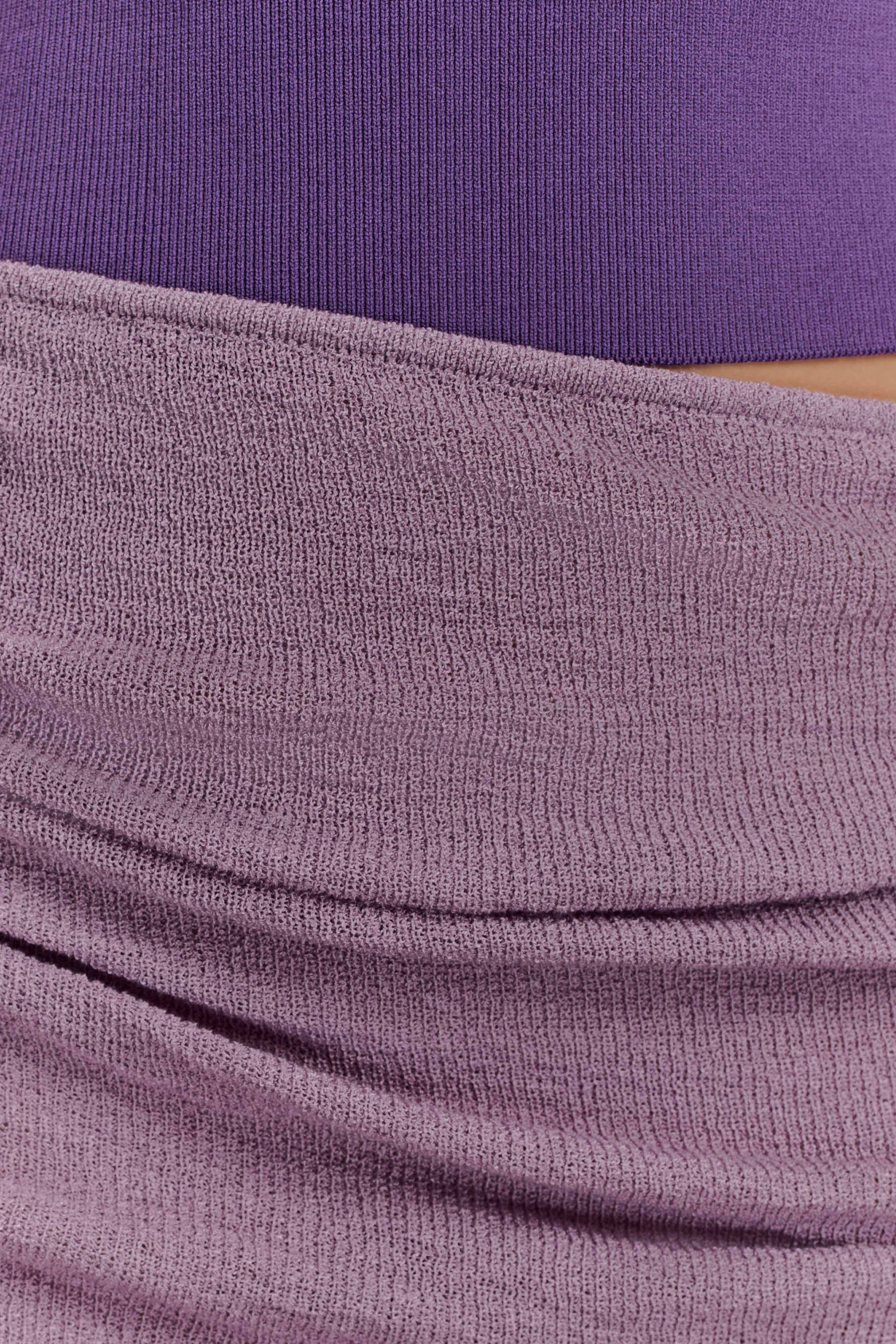 Cali Drape Skirt Knit Mini Dress in Purple – Chic&Drifts