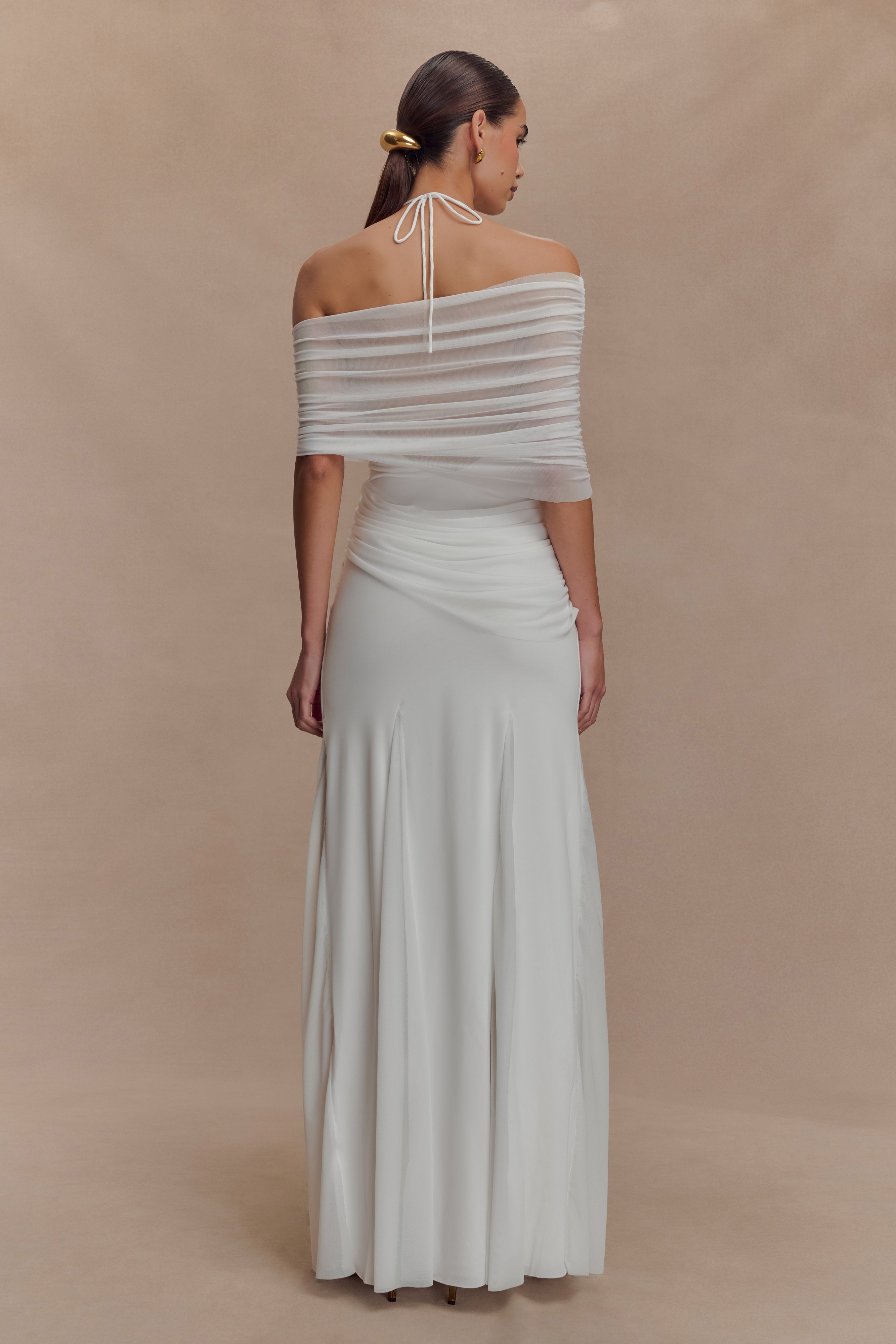 Gabrielle Slinky And Mesh Maxi Dress