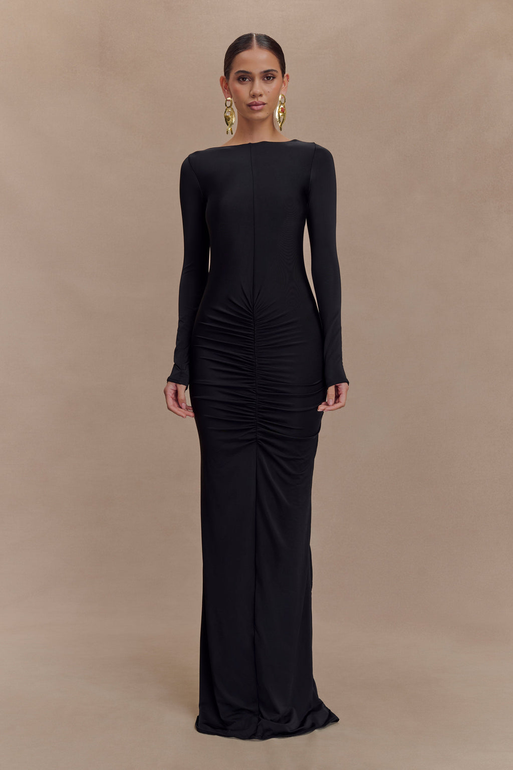 Louisa Long Sleeve Slinky Maxi Dress