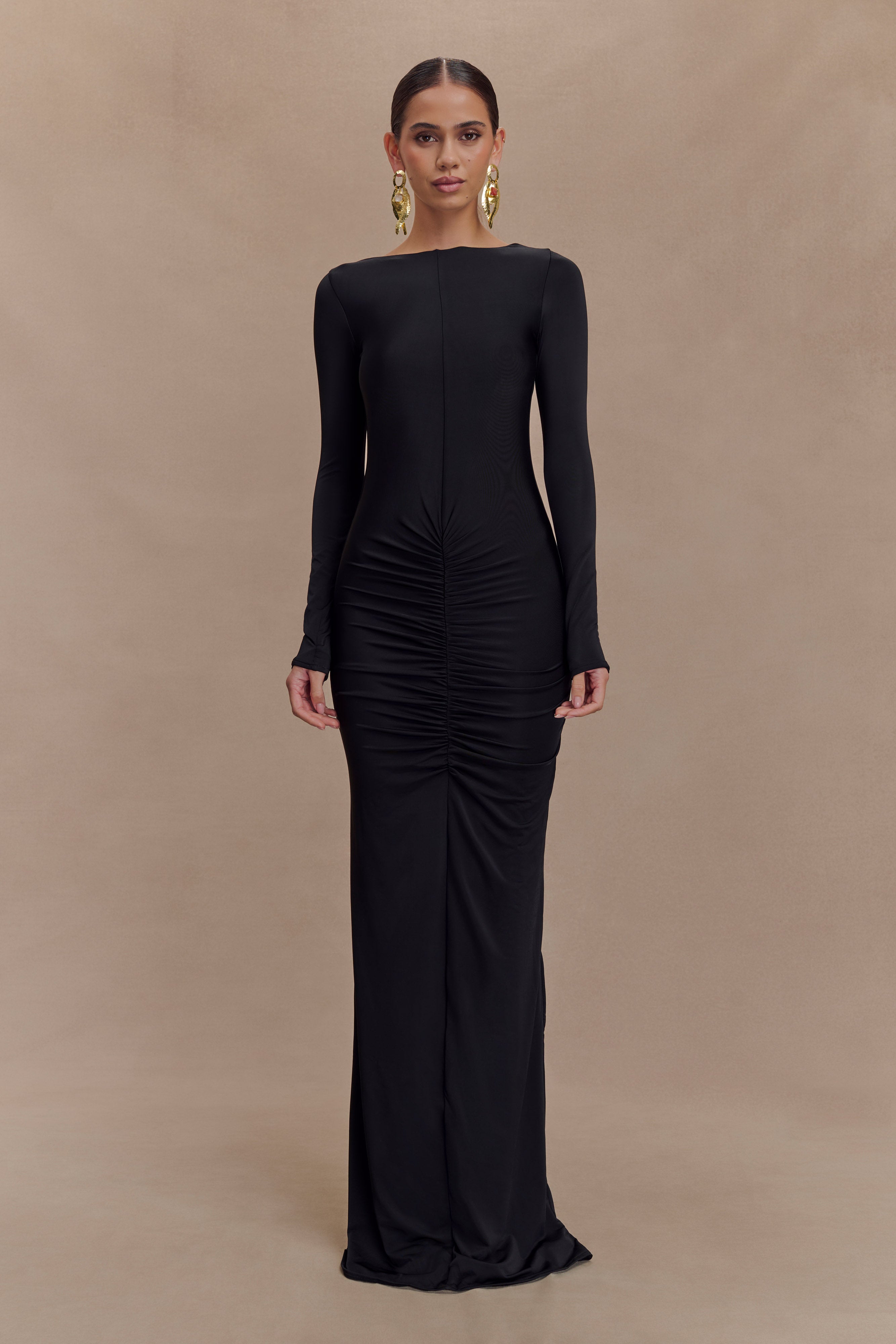 Louisa Long Sleeve Slinky Maxi Dress