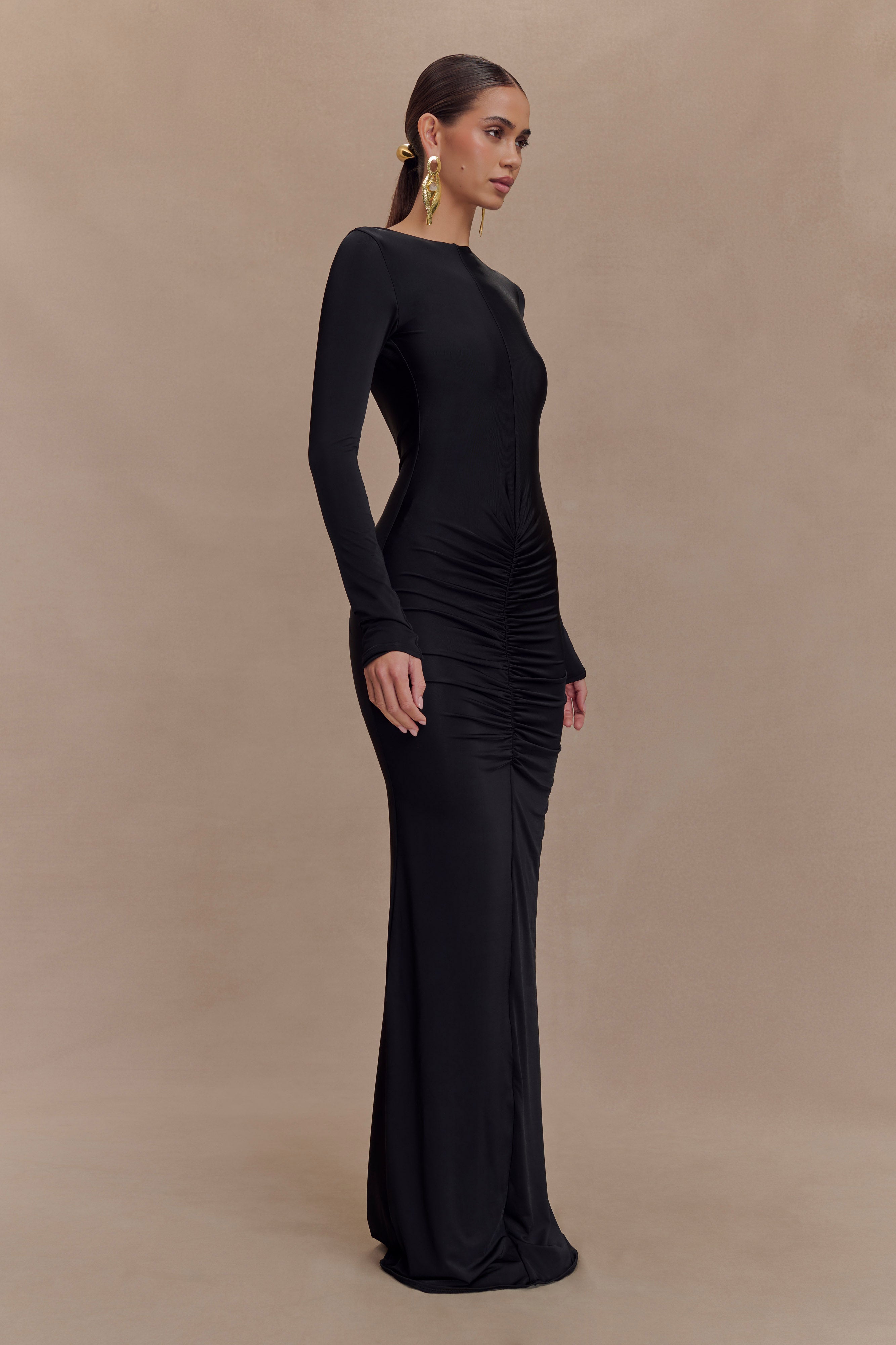 Louisa Long Sleeve Slinky Maxi Dress