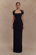 Wyatt Slinky And Mesh Maxi Dress