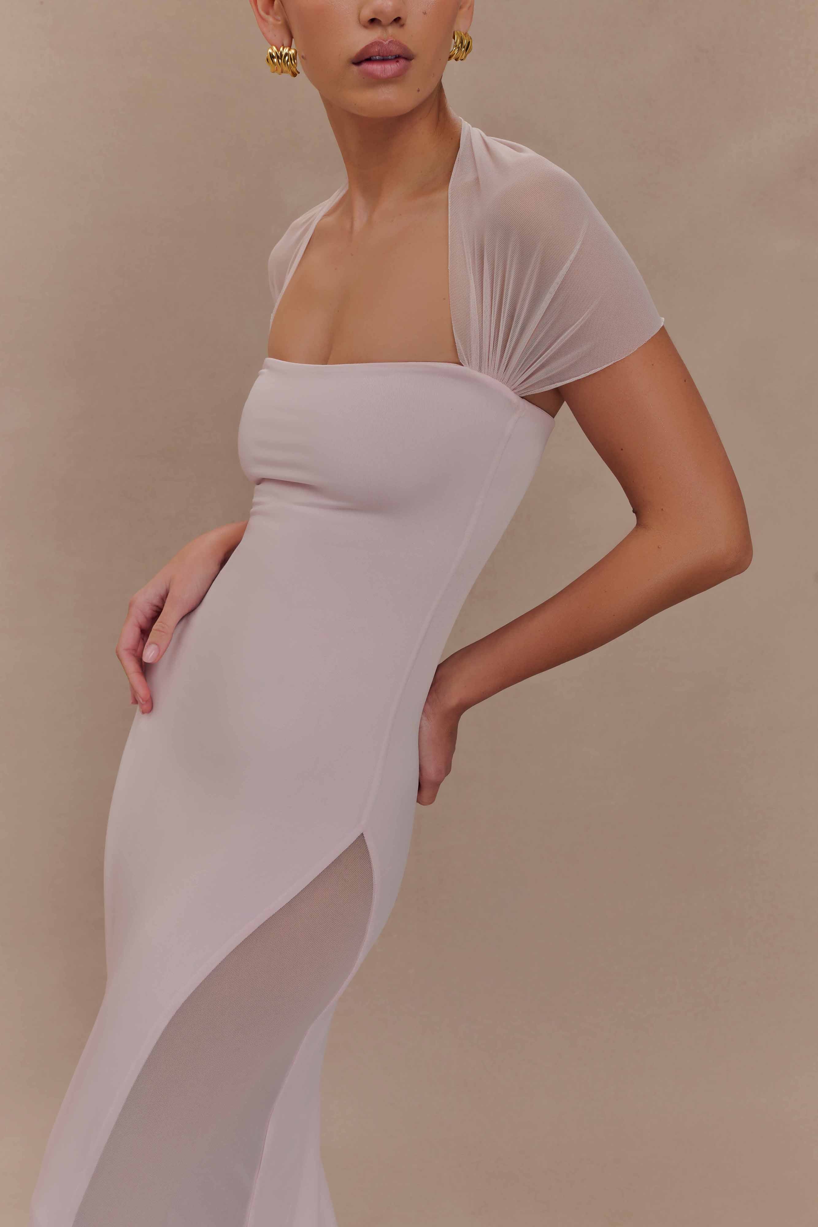 Wyatt Slinky And Mesh Maxi Dress