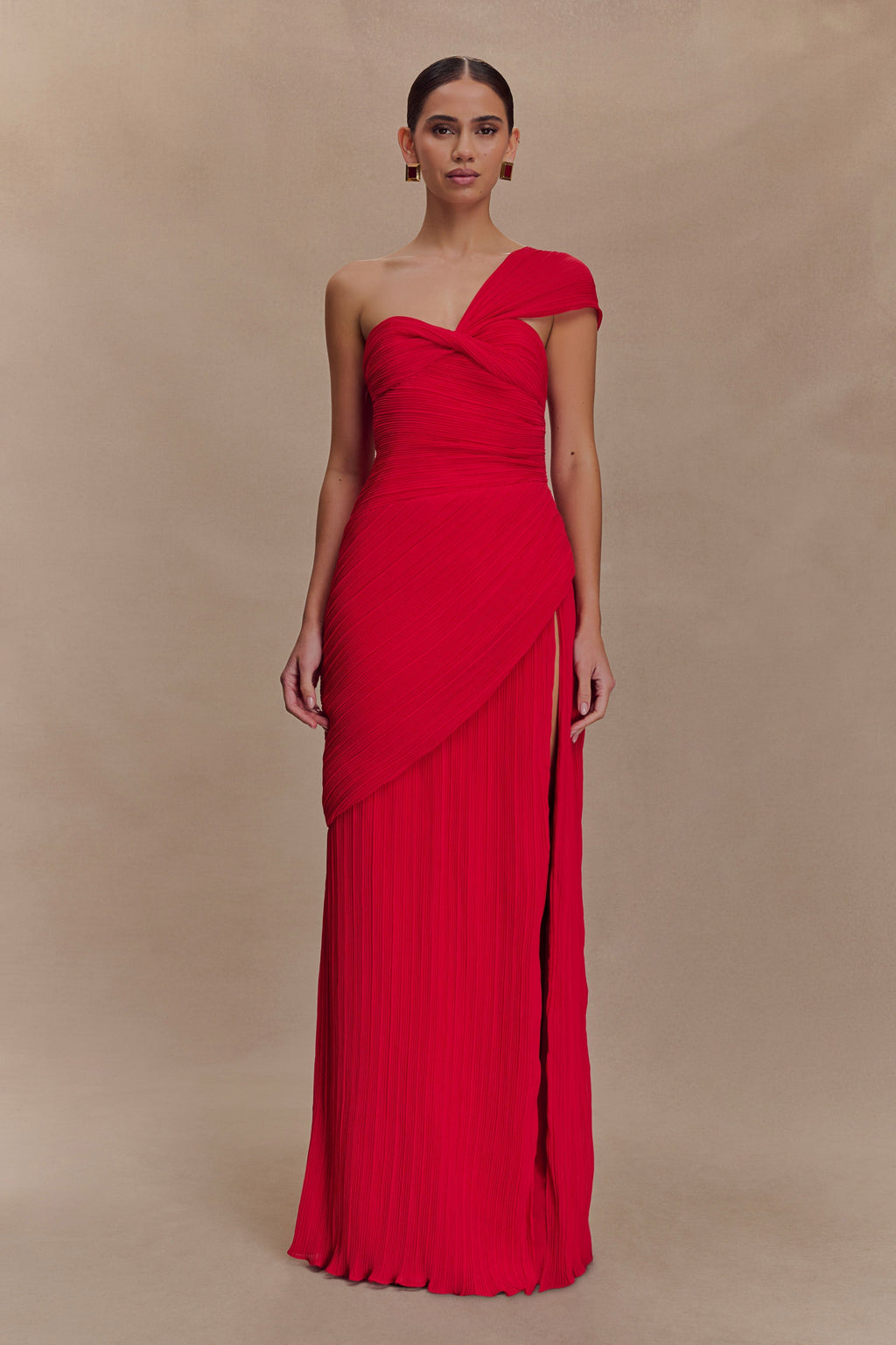 Tamara Shirred Chiffon Midi Dress