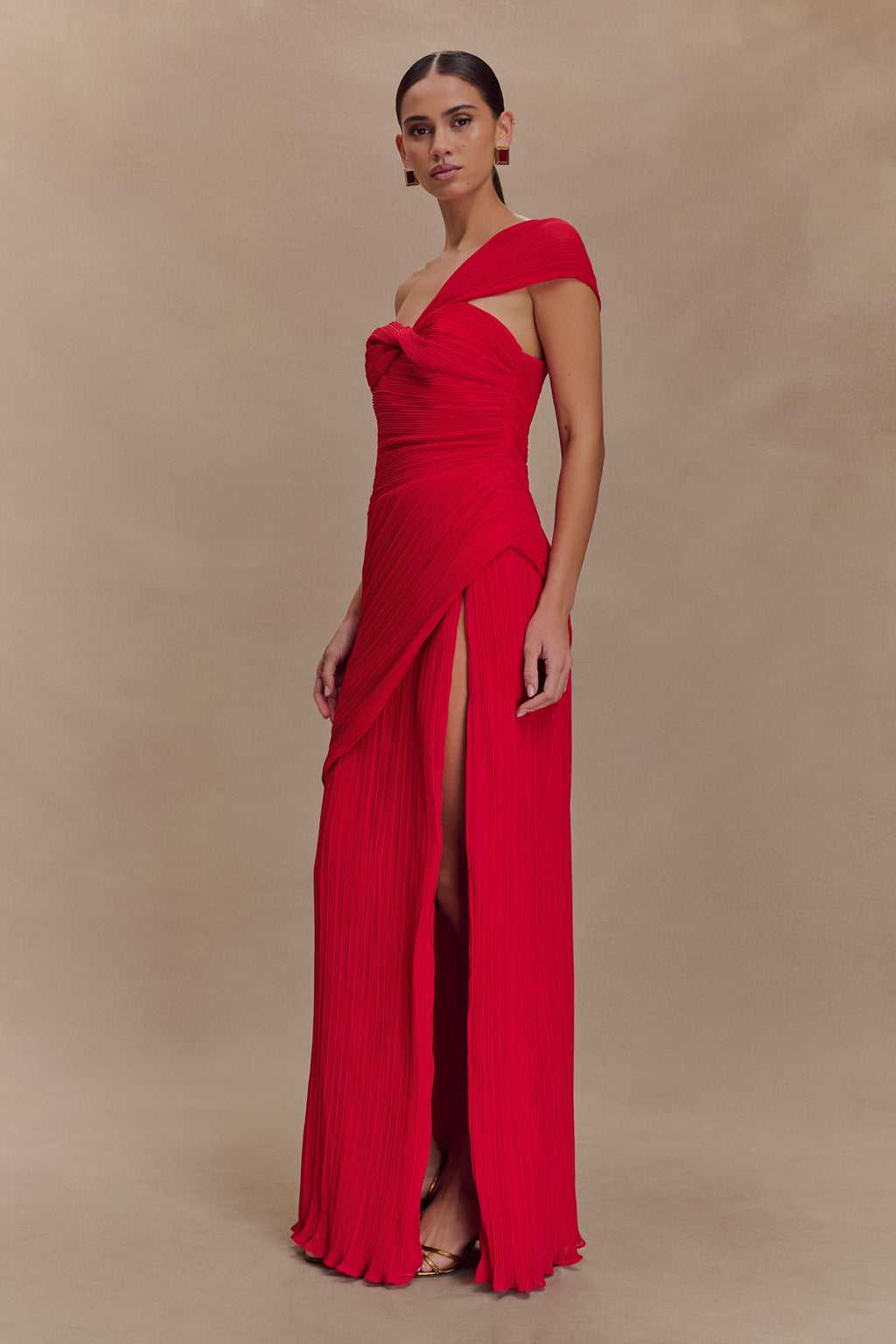 Tamara Shirred Chiffon Midi Dress