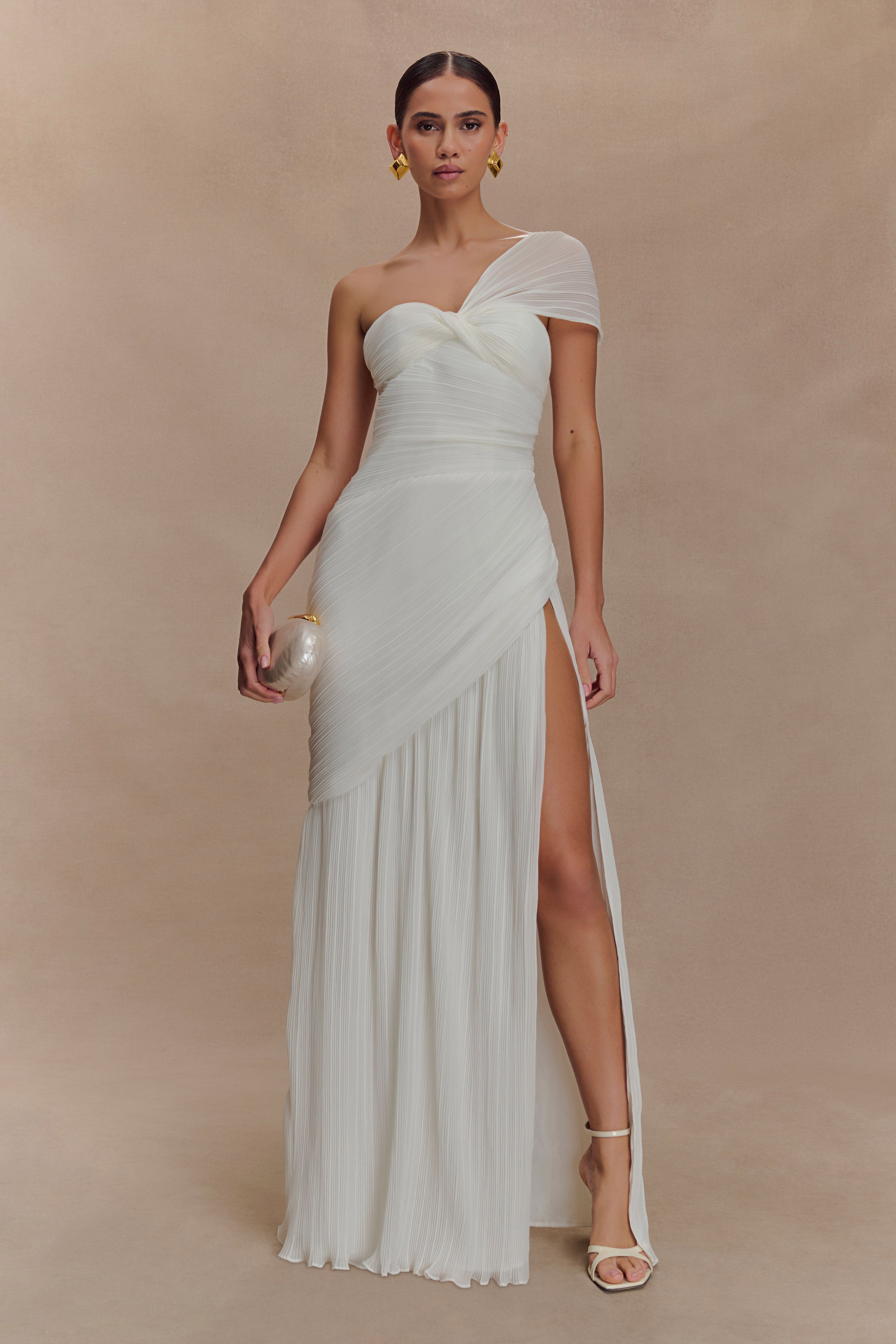 Tamara Shirred Chiffon Midi Dress