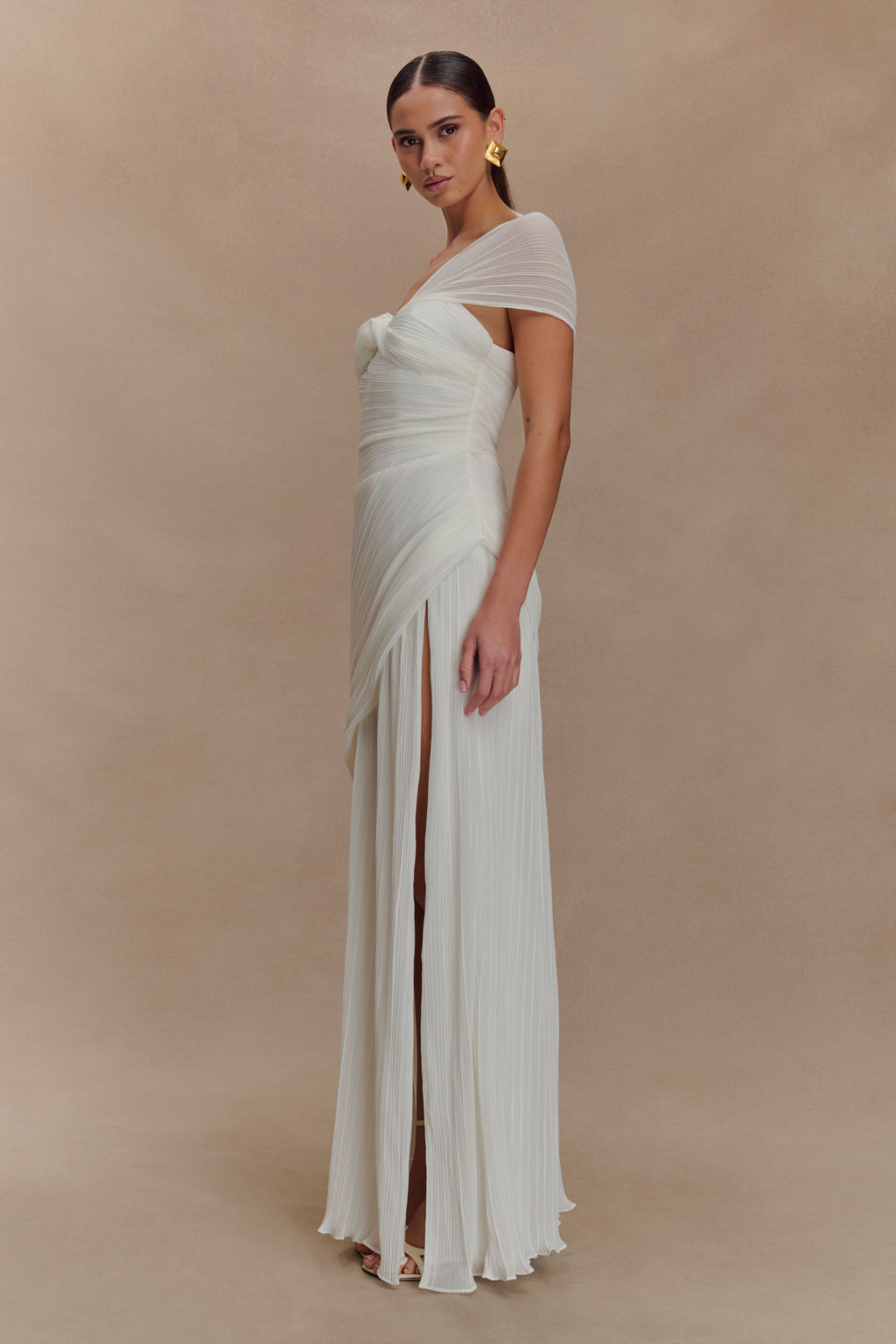 Tamara Shirred Chiffon Midi Dress