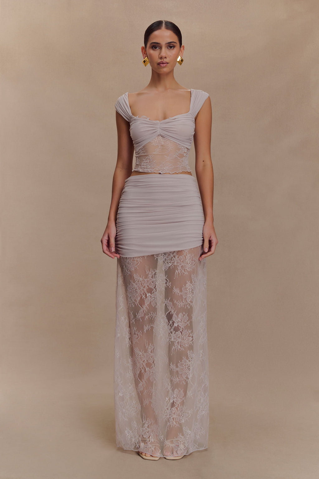 Guinevere Lace And Mesh Top in Lilac – Chic&Drifts