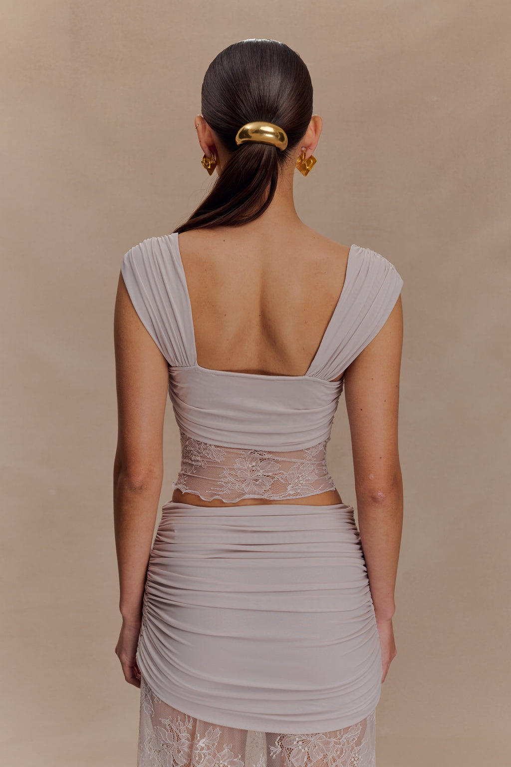 Guinevere Lace And Mesh Top in Lilac – Chic&Drifts