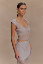 Guinevere Lace And Mesh Top in Lilac – Chic&Drifts