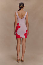 Dorothy Knit Print Mini Dress in Red Deco Fleur Print – Chic&Drifts