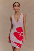 Dorothy Knit Print Mini Dress in Red Deco Fleur Print – Chic&Drifts