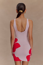 Dorothy Knit Print Mini Dress in Red Deco Fleur Print – Chic&Drifts