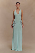 Ellington Knit Maxi Dress With Sequin in Lagoon – Chic&Drifts