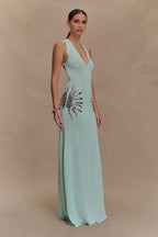 Ellington Knit Maxi Dress With Sequin in Lagoon – Chic&Drifts