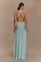 Ellington Knit Maxi Dress With Sequin in Lagoon – Chic&Drifts