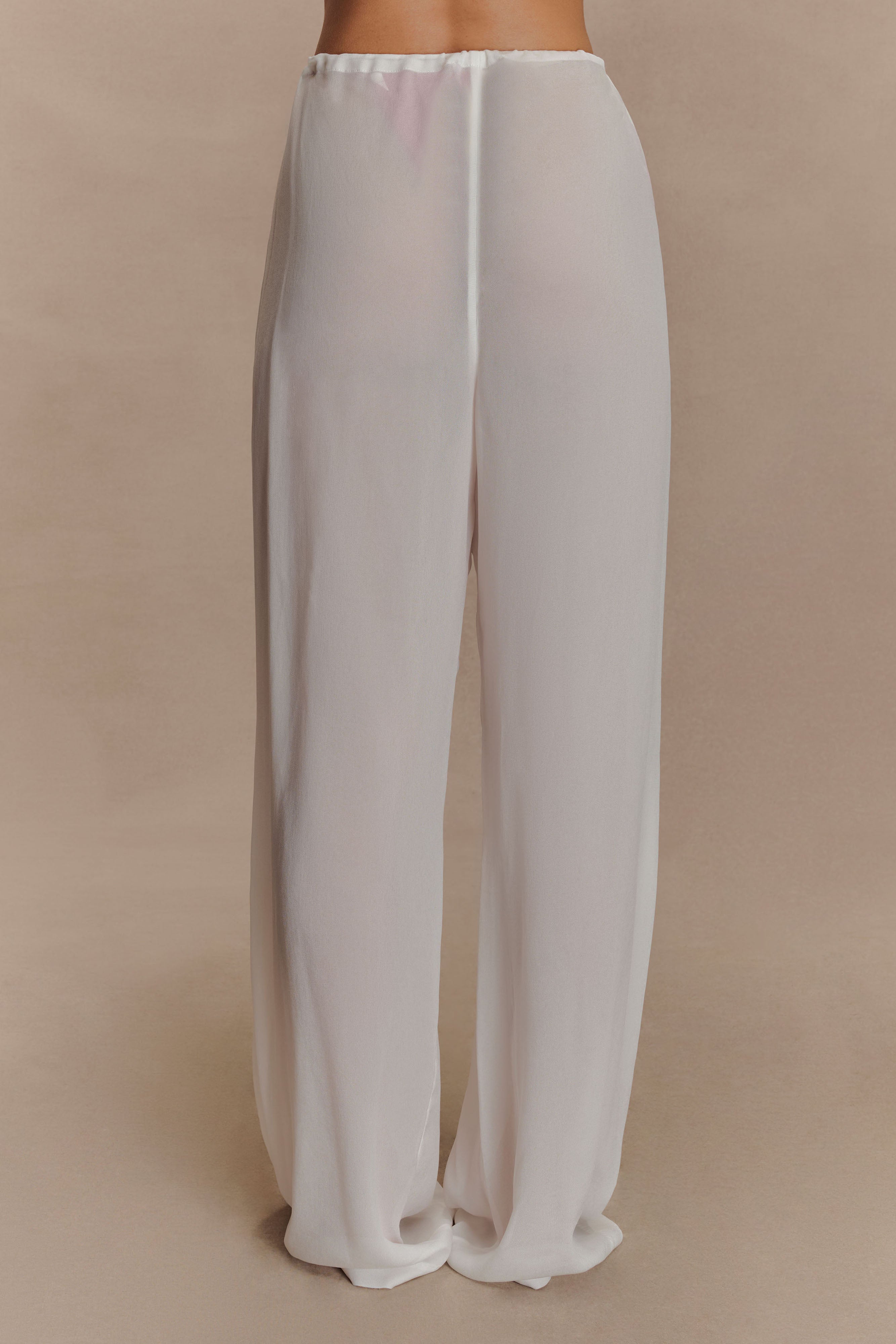 Tonya Sheer Straight Leg Pant in Ivory – Chic&Drifts