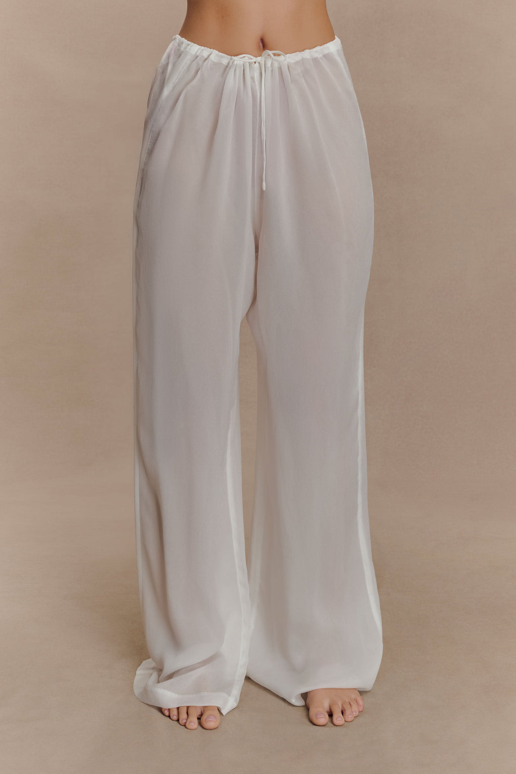 Tonya Sheer Straight Leg Pant in Ivory – Chic&Drifts