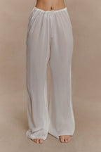Tonya Sheer Straight Leg Pant in Ivory – Chic&Drifts