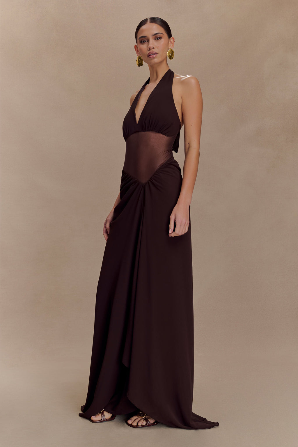 Jonna Chiffon And Mesh Maxi Dress