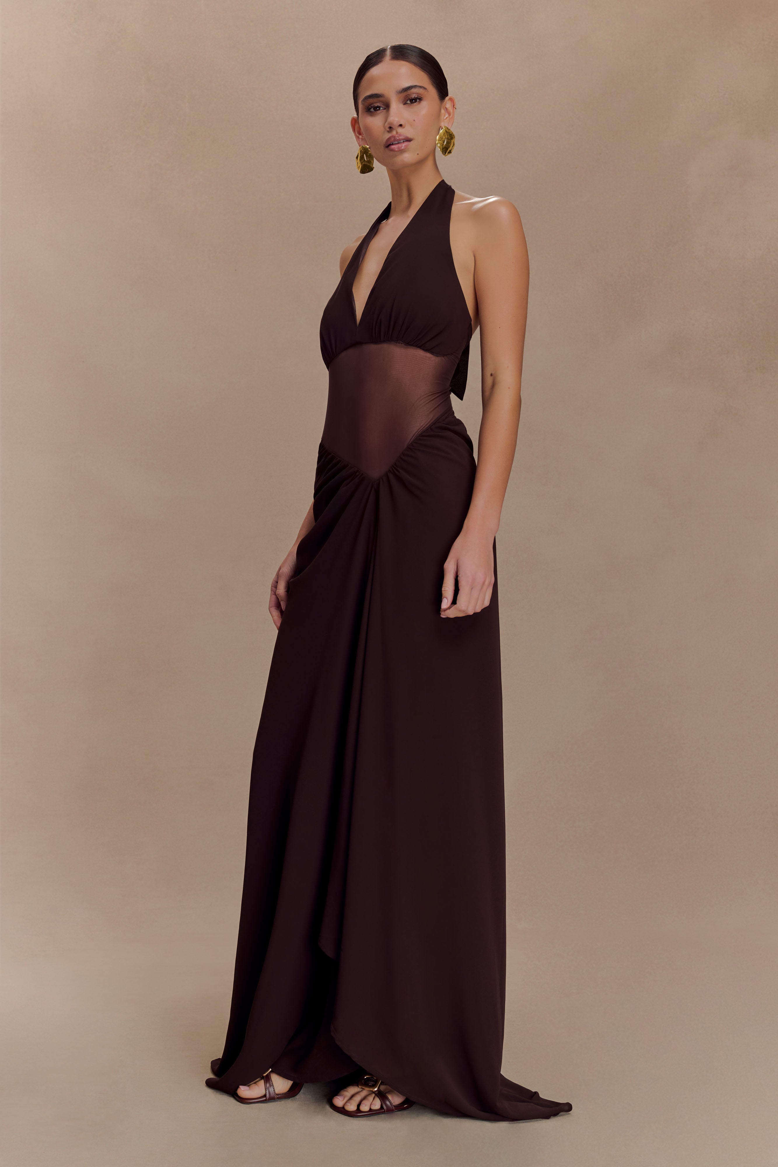 Jonna Chiffon And Mesh Maxi Dress