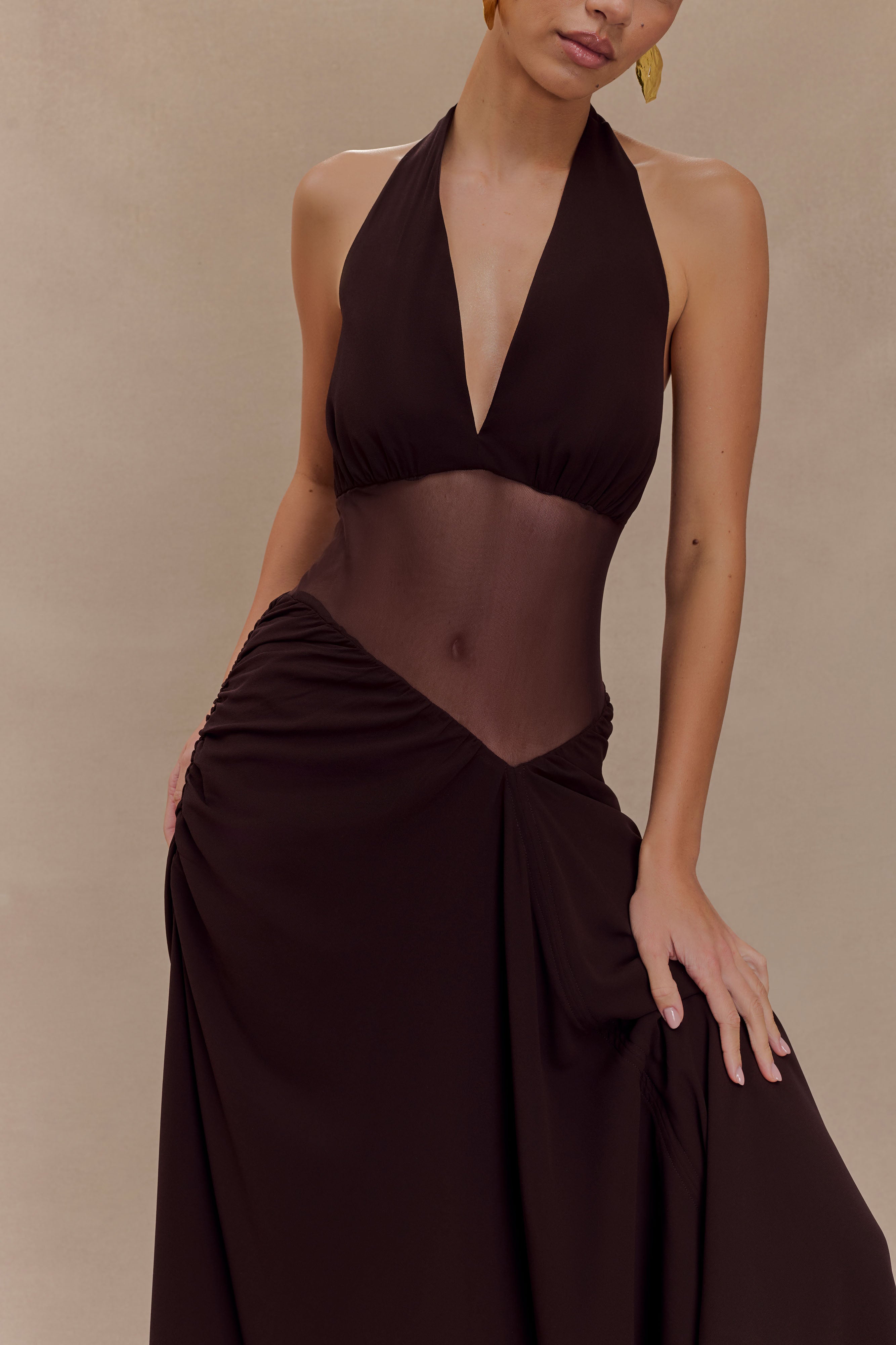 Jonna Chiffon And Mesh Maxi Dress