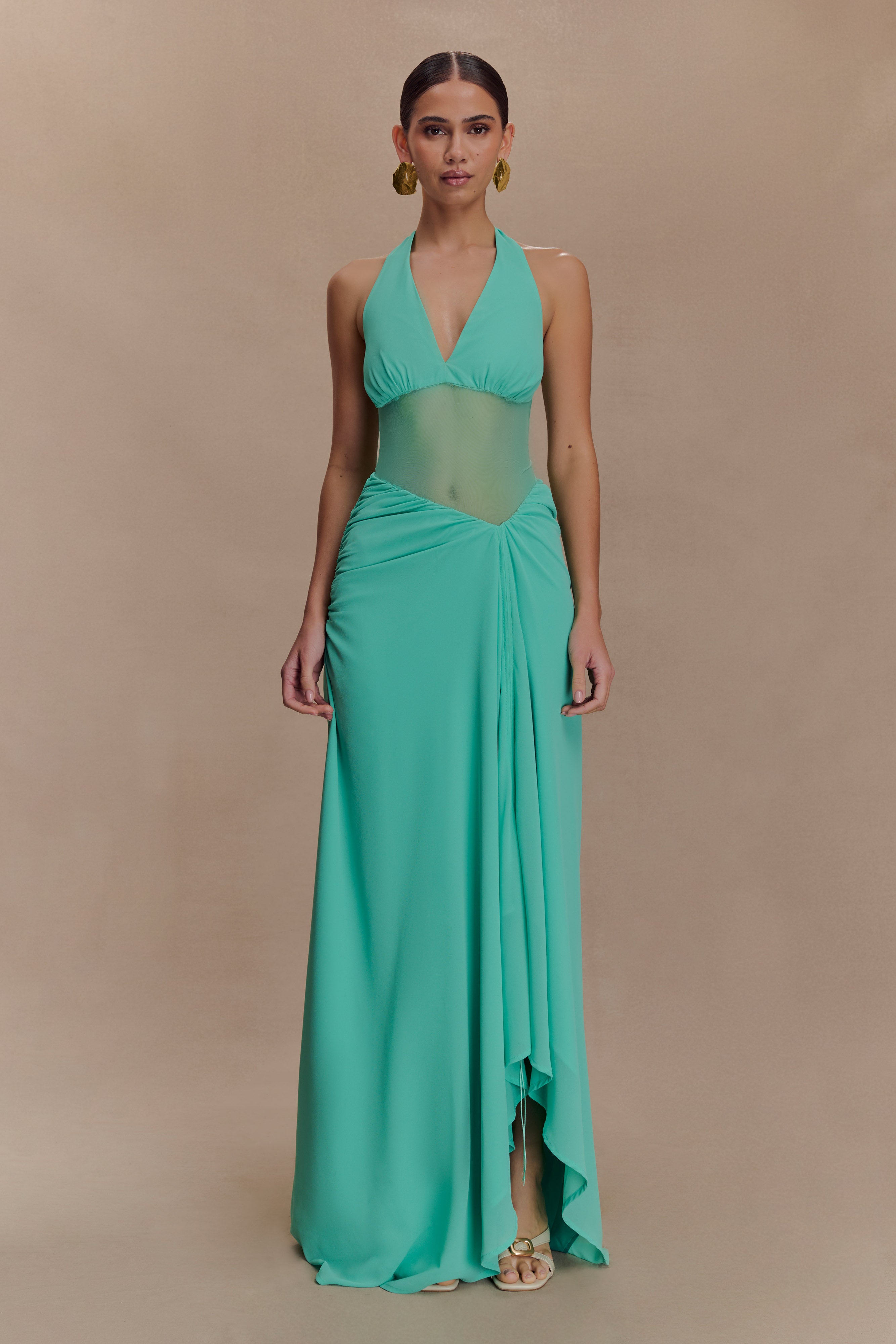 Jonna Chiffon And Mesh Maxi Dress