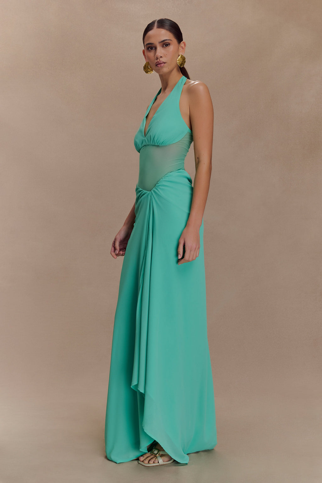 Jonna Chiffon And Mesh Maxi Dress