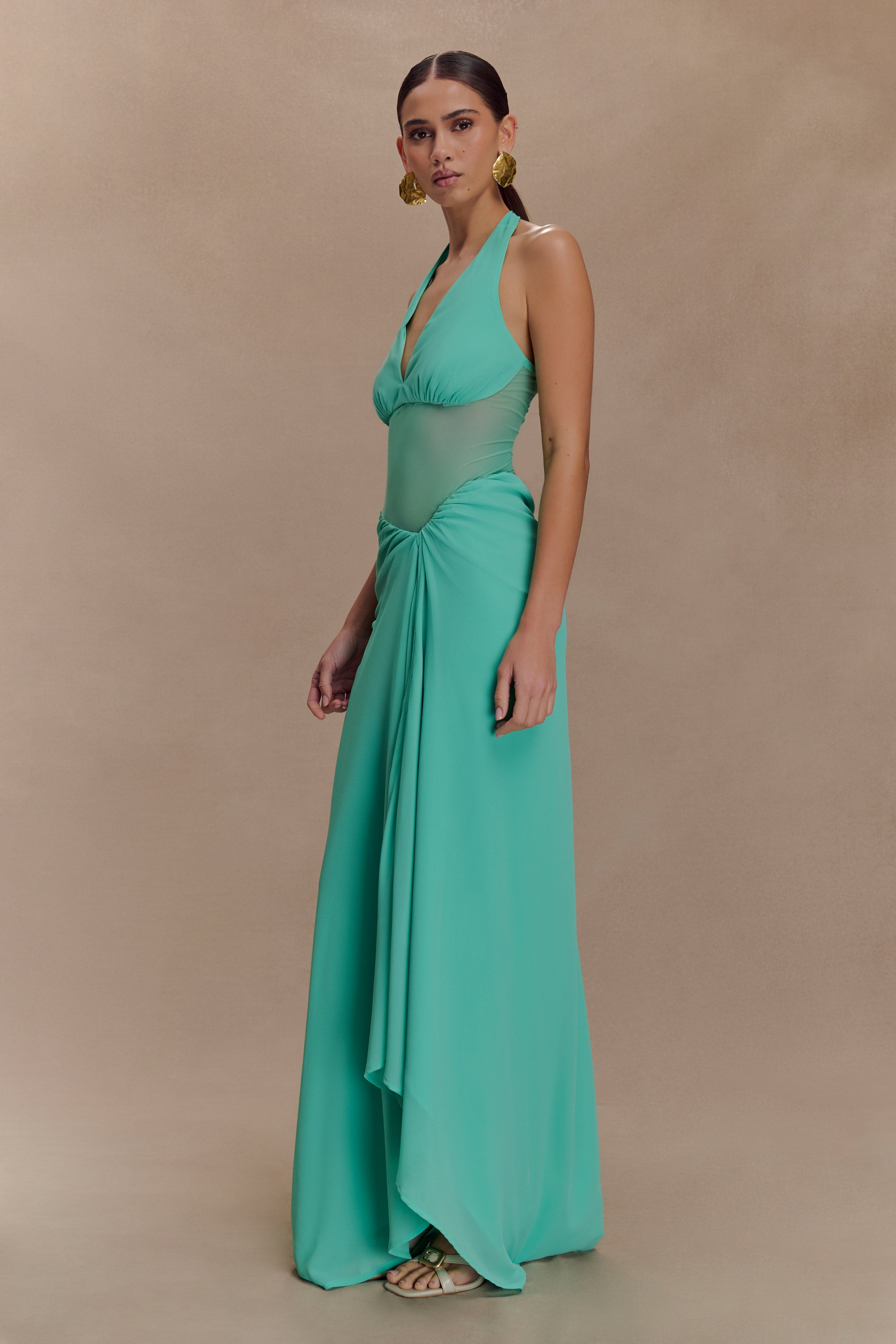 Jonna Chiffon And Mesh Maxi Dress