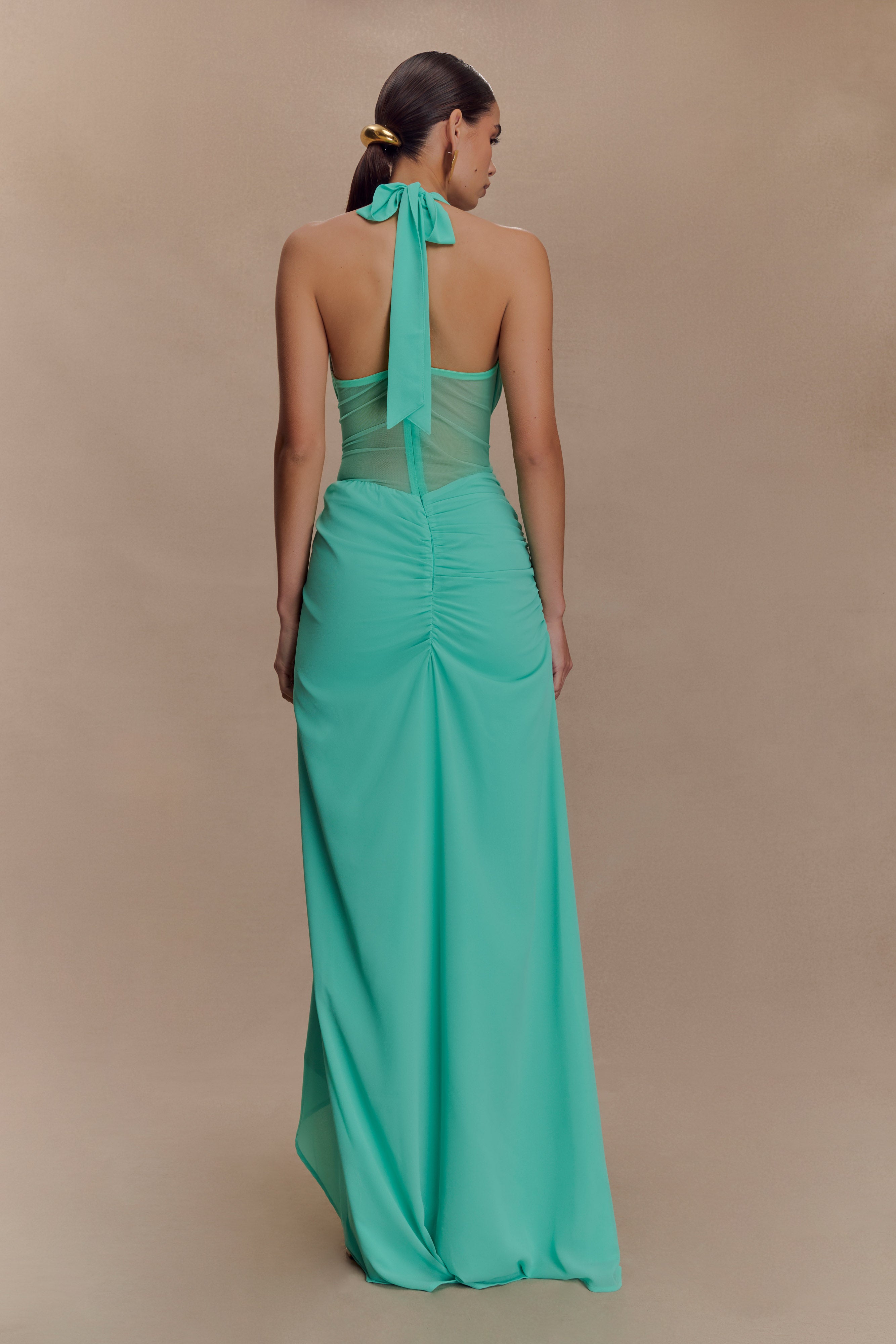Jonna Chiffon And Mesh Maxi Dress