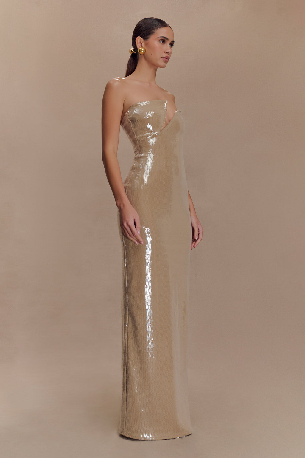 Winston Strapless Sequin Maxi Dress