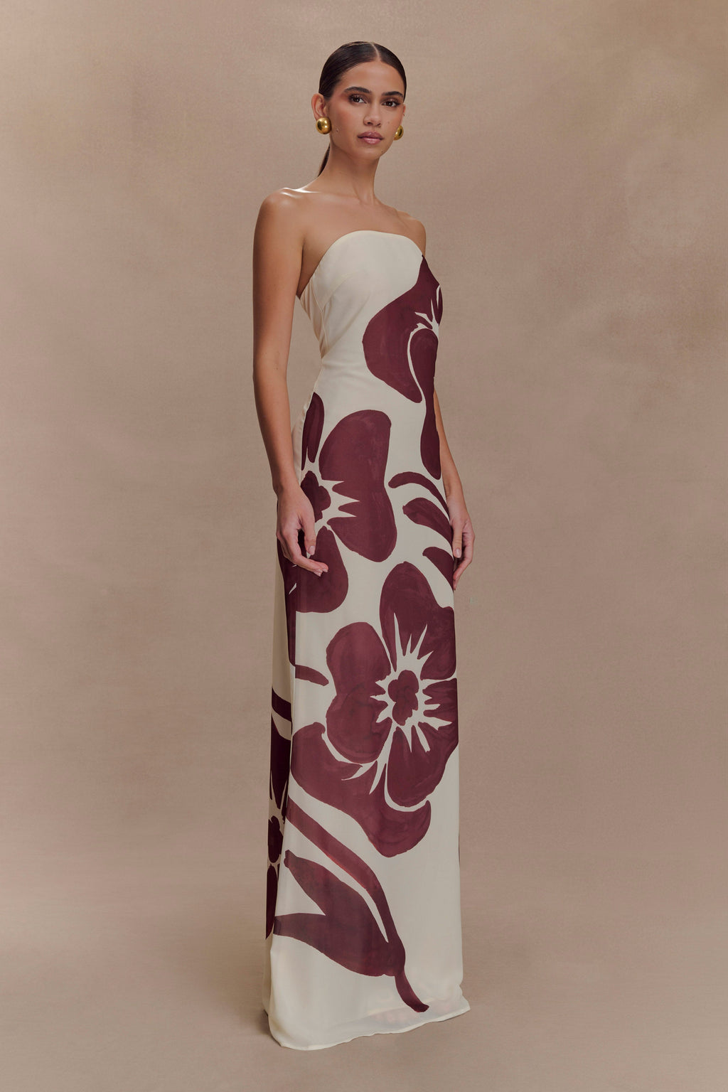 Amaya Strapless Chiffon Maxi Dress