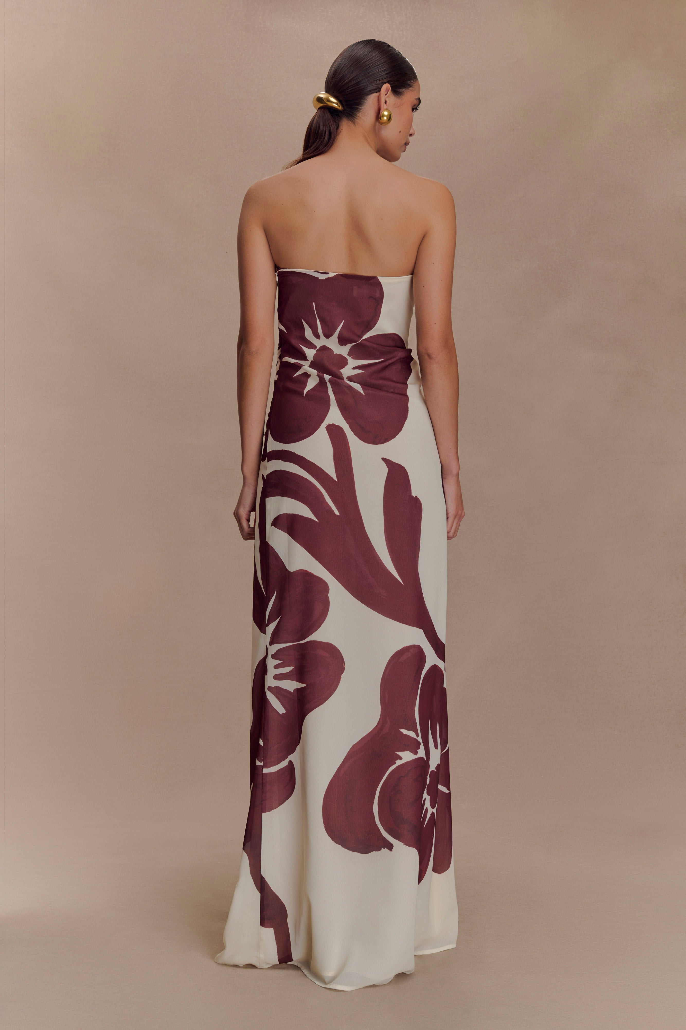 Amaya Strapless Chiffon Maxi Dress