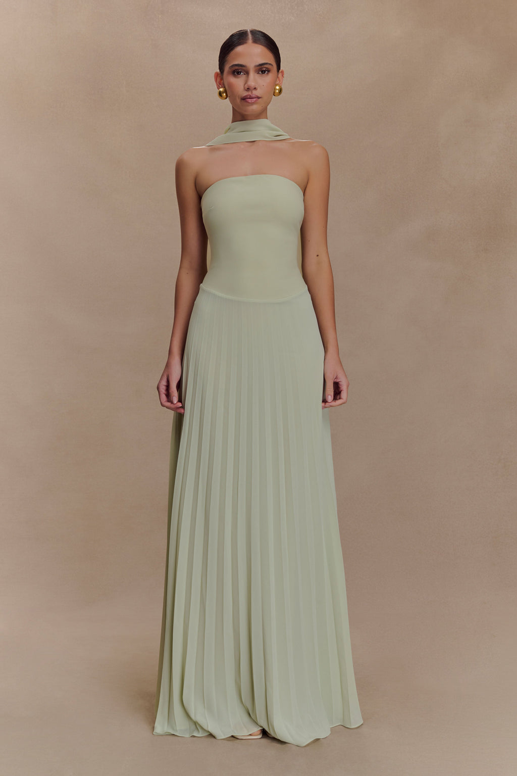 Caira Chiffon Scarf Maxi Dress