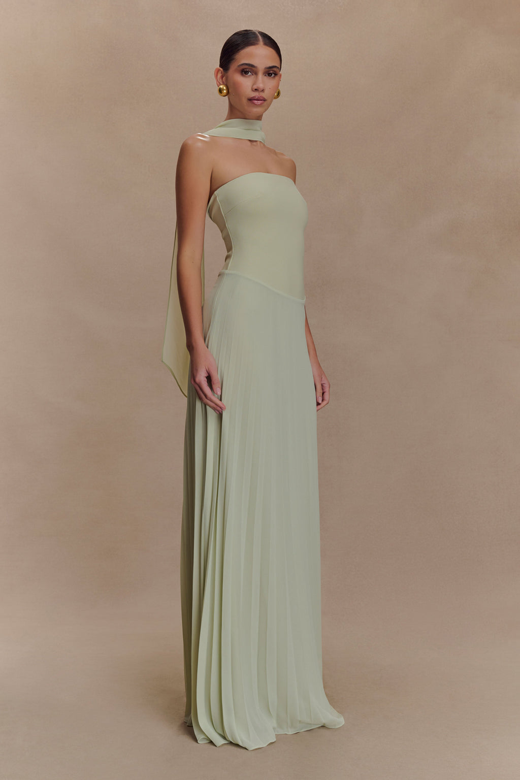 Caira Chiffon Scarf Maxi Dress