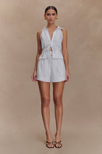 Scout Sleeveless Linen Shirt in White – Chic&Drifts