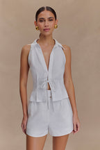 Scout Sleeveless Linen Shirt in White – Chic&Drifts
