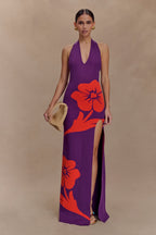 Stacy Knit Halter Maxi Dress in Purple/Red – Chic&Drifts