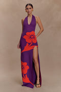Stacy Knit Halter Maxi Dress in Purple/Red – Chic&Drifts