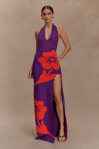 Stacy Knit Halter Maxi Dress in Purple/Red – Chic&Drifts