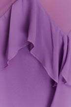 Aleyna Chiffon Ruffle Midi Dress in Purple – Chic&Drifts
