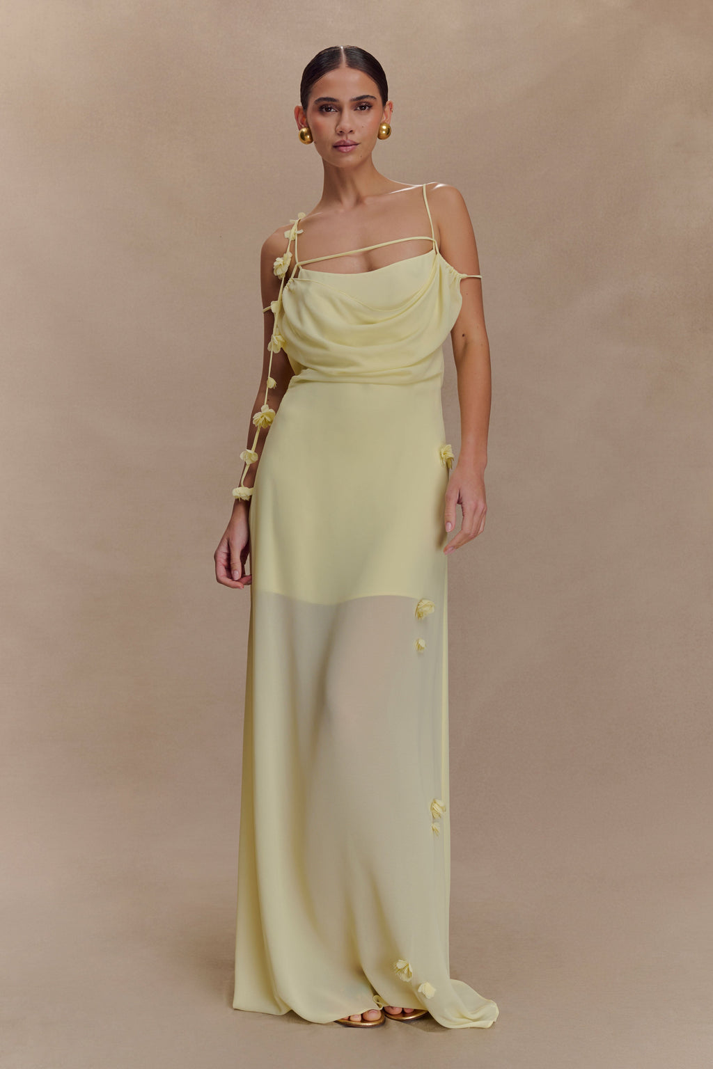 Rosalie Floral Chiffon Maxi Dress in Lagoon – Chic&Drifts