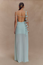 Rosalie Floral Chiffon Maxi Dress in Lagoon – Chic&Drifts