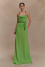 Elaine Chiffon Beaded Maxi Dress in Green – Chic&Drifts