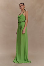Elaine Chiffon Beaded Maxi Dress in Green – Chic&Drifts