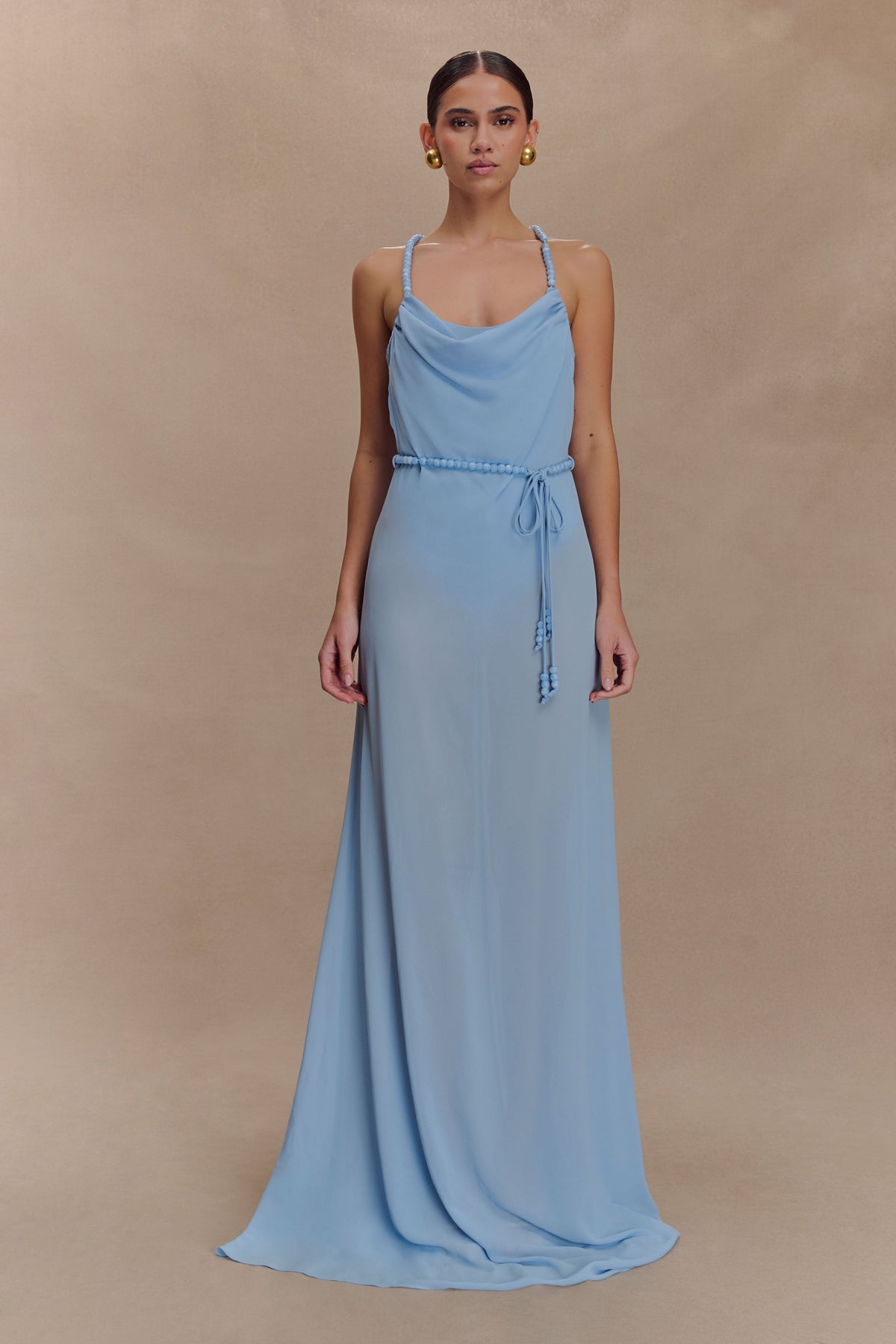 Elaine Chiffon Beaded Maxi Dress in Green – Chic&Drifts