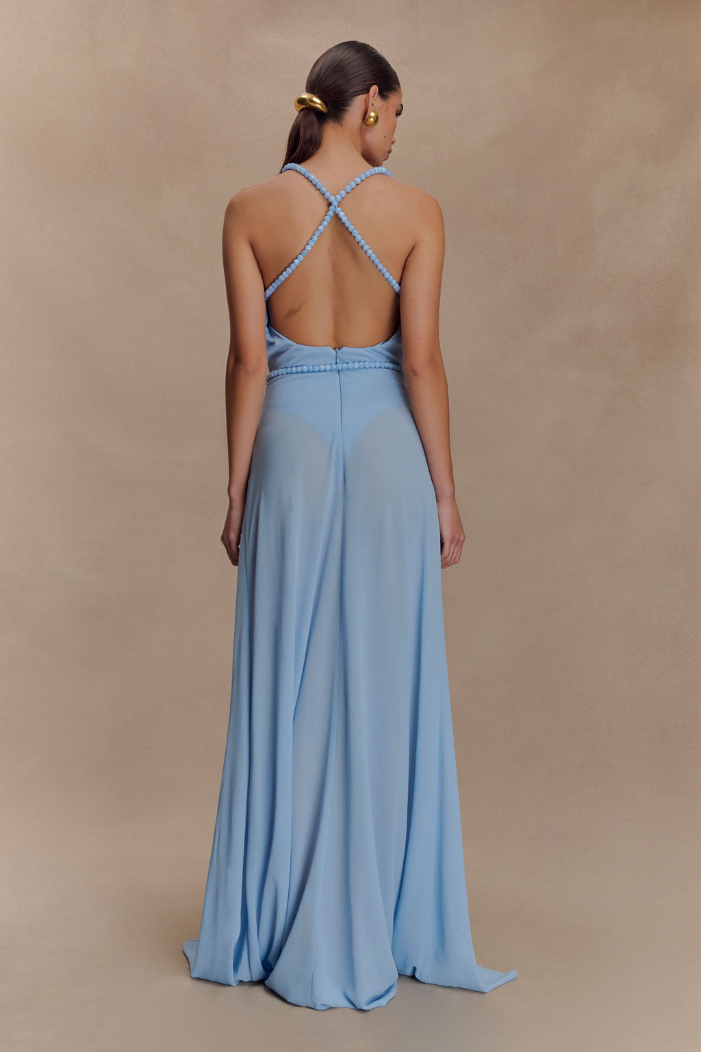 Elaine Chiffon Beaded Maxi Dress in Green – Chic&Drifts