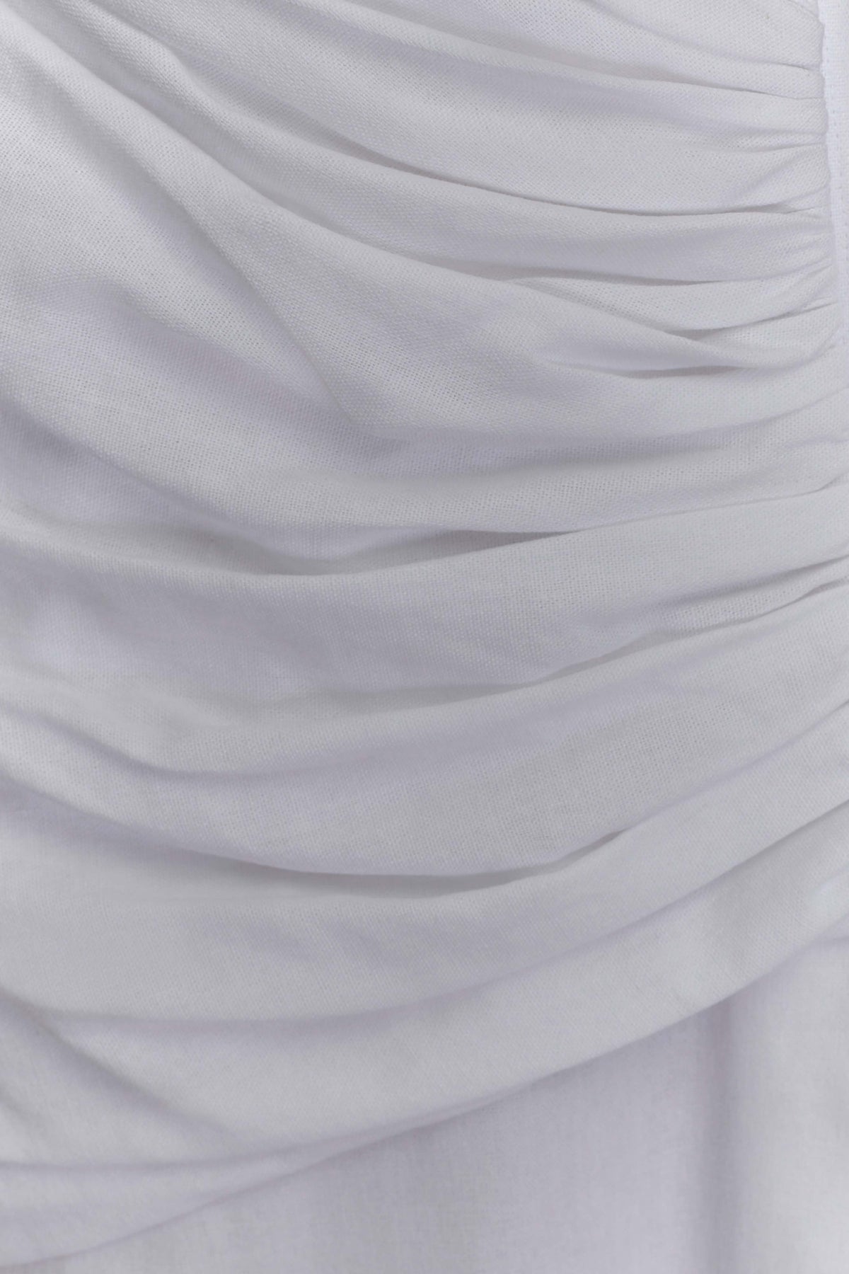 Dante Ruched Linen Midi Dress in White – Chic&Drifts
