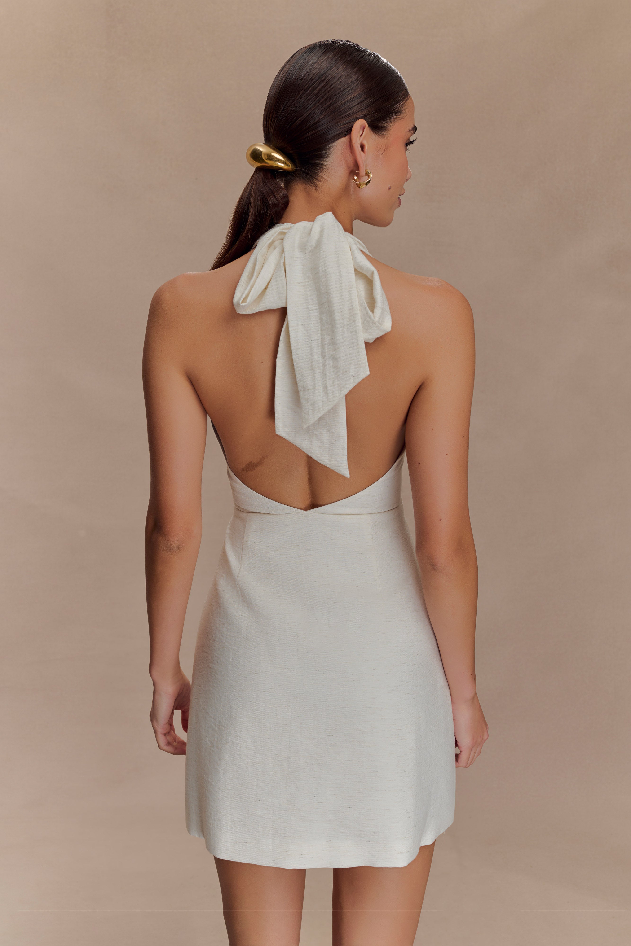 Anya Linen Halter Mini Dress